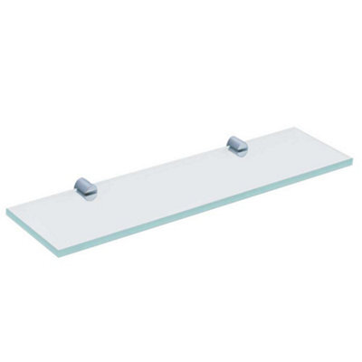 Arley Rigel Glass Shelf Wall-Mounted Bathroom Modern Chrome Finish