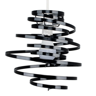 Valuelights Bensson Contemporary Black Metal Double Ribbon Spiral Swirl Ceiling Light (D)30Cm - image 1
