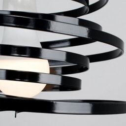 Valuelights Bensson Contemporary Black Metal Double Ribbon Spiral Swirl Ceiling Light (D)30Cm - thumbnail 3