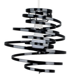 Valuelights Bensson Contemporary Black Metal Double Ribbon Spiral Swirl Ceiling Light (D)30Cm - thumbnail 1