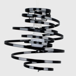 Valuelights Bensson Contemporary Black Metal Double Ribbon Spiral Swirl Ceiling Light (D)30Cm - thumbnail 4