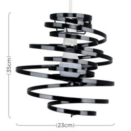 Valuelights Bensson Contemporary Black Metal Double Ribbon Spiral Swirl Ceiling Light (D)30Cm - thumbnail 7