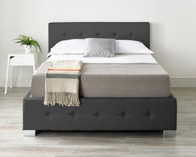 Aspire End Lift Ottoman Storage Bed Small Double, Black Linen - image 1