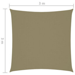 Berkfield Sunshade Sail Oxford Fabric Square 3X3 M Beige - thumbnail 6