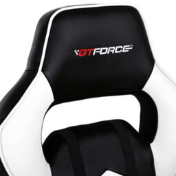 Gtforce Turbo Reclining Sports Racing Gaming Office Desk Pc Car Faux Leather Chair (White) - thumbnail 5