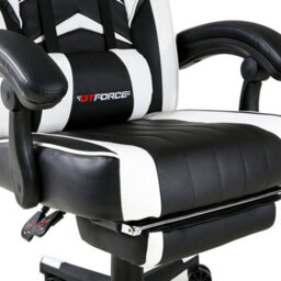 Gtforce Turbo Reclining Sports Racing Gaming Office Desk Pc Car Faux Leather Chair (White) - thumbnail 6