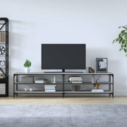 Walplus Tv Cabinet Grey Sonoma 200X30X50 Cm Engineered Wood And Metal - thumbnail 3