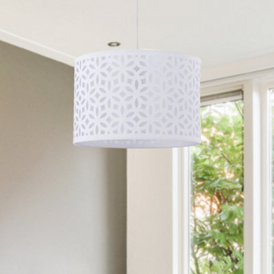 First Choice Lighting White Laser Cut 30Cm Pendant Light Shade - image 1