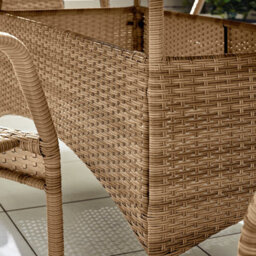 Furniturebox Antigua Rattan Garden Table And Chairs, 6 Seater Beige Garden Dining Set Patio Outdoor Table And Chairs  + Cover - thumbnail 5