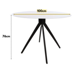 Core Products Aspen White 100Cm Round Table And 4 Carnaby Light Grey Moulded Plastic Chairs - thumbnail 4