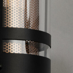 Litecraft Fowler Black And Brass Mesh Outdoor Wall Light - thumbnail 5