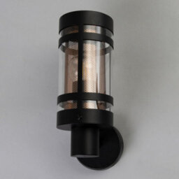 Litecraft Fowler Black And Brass Mesh Outdoor Wall Light - thumbnail 4