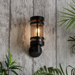 Litecraft Fowler Black And Brass Mesh Outdoor Wall Light