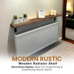 Radiator Shelf Wall Mounted Solid Wood, Narrow Radiator Cover 15Cm Deep Rustic Handmade In Uk (Walnut, 40Cm) By Mkgt - thumbnail 6