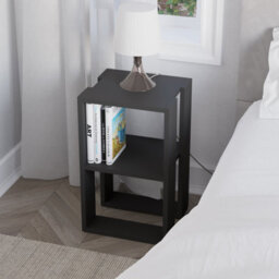 Decortie Lonie Modern Slim Bedside Table Nightstand 34Cm Bedroom Anthracite Grey H 55Cm - thumbnail 4