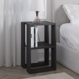 Decortie Lonie Modern Slim Bedside Table Nightstand 34Cm Bedroom Anthracite Grey H 55Cm - thumbnail 1