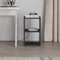Decortie Lonie Modern Slim Bedside Table Nightstand 34Cm Bedroom Anthracite Grey H 55Cm - thumbnail 7