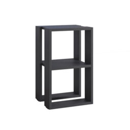 Decortie Lonie Modern Slim Bedside Table Nightstand 34Cm Bedroom Anthracite Grey H 55Cm - thumbnail 2
