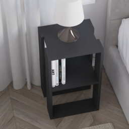 Decortie Lonie Modern Slim Bedside Table Nightstand 34Cm Bedroom Anthracite Grey H 55Cm - thumbnail 8
