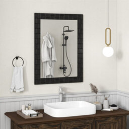 Gainoom 80 X 60 Cm Black Wooden Framed Wall Mirror Bathroom Rectangular Mirror - thumbnail 5