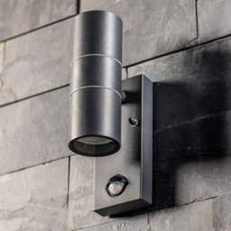 CGC Lighting Cgc Mia Dark Grey Stainless Steel Gu10 Up And Down Outdoor Wall Light Ip44 With Pir Motion Sensor - thumbnail 2