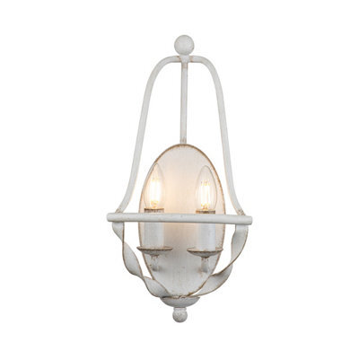 Luminosa Lighting Elstead Quoizel Bradbury Candle Wall Lamp Antique White
