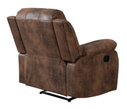 Suede Brown Faux Leather  3 + 1 Seater Manual Recliner Sofa And Armchair Set For Living Room Valencia - thumbnail 8