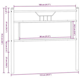 Berkfield Headboard Brown Oak 107 Cm Engineered Wood And Steel - thumbnail 8
