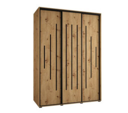 Arte Cannes Xii Sliding Door Wardrobe W170Cm - Elegant Oak Artisan Storage Solution - thumbnail 1