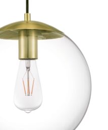GoodHome Dacite Satin Transparent Brass Effect Pendant Ceiling Light, (Dia)280mm - thumbnail 2