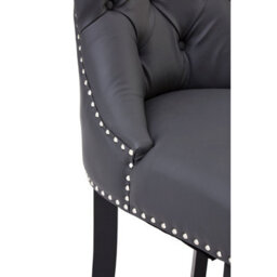 Orsina Park Grey Faux Leather Bar Chair, Backrest Breakfast Bar Chair, Footrest Living Bar Chair Kitchen - thumbnail 6