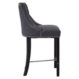 Orsina Park Grey Faux Leather Bar Chair, Backrest Breakfast Bar Chair, Footrest Living Bar Chair Kitchen - thumbnail 3