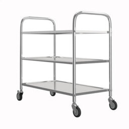 3 Tier Kitchen Catering Stainless Steel Storage Trolley Cart Food Rack Serving - thumbnail 4