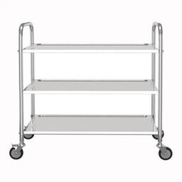 3 Tier Kitchen Catering Stainless Steel Storage Trolley Cart Food Rack Serving - thumbnail 5
