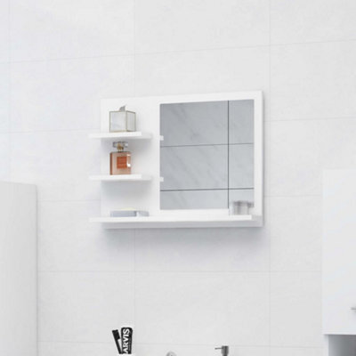 Vidaxl Bathroom Mirror White 60X10.5X45 Cm Engineered Wood - image 1