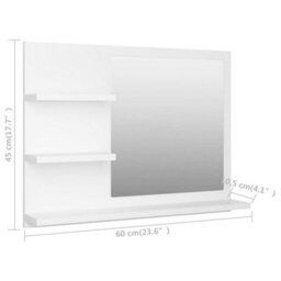 Vidaxl Bathroom Mirror White 60X10.5X45 Cm Engineered Wood - thumbnail 7