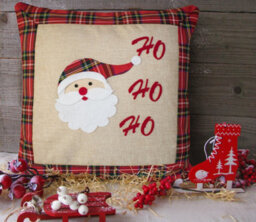 Velosso Festive Design Cotton Chenille Cushion, Zip Closure, Machine Washable - Multicolour