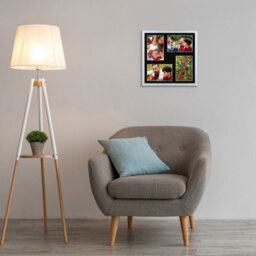 AK Frames 12X12 Silver Sleek Multi Photo Frame With Black Mount - Holds 4 Apertures (4X) 6X4 Photos - thumbnail 3