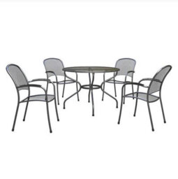 Pacific Lifestyle Carlo Round Outdoor 4 Seater Dining Set Patio Mesh Table And Chairs Garden Furniture - thumbnail 7