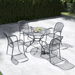 Pacific Lifestyle Carlo Round Outdoor 4 Seater Dining Set Patio Mesh Table And Chairs Garden Furniture - thumbnail 2