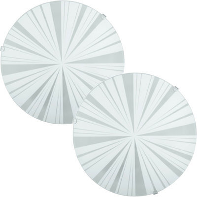 Elegant 2 Pack White Shade Ceiling Lights With Satin Glass Beams Design - image 1