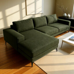 Abakus Direct Venice Corner Sofa In Forest Green Left Facing With Deep Seats And Extra-Wide Padded Arms - thumbnail 6