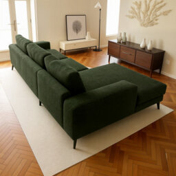 Abakus Direct Venice Corner Sofa In Forest Green Left Facing With Deep Seats And Extra-Wide Padded Arms - thumbnail 7