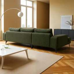 Abakus Direct Venice Corner Sofa In Forest Green Left Facing With Deep Seats And Extra-Wide Padded Arms - thumbnail 3