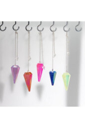 Six Sided Aurora Crystal Blue Pendulum, 4Cm For Meditation, Divination - thumbnail 2