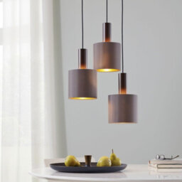 Elegant Dark Brown Pendant Ceiling Light With Cappuccino Gold Shade - thumbnail 3