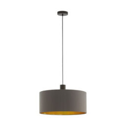 Elegant Dark Brown Pendant Ceiling Light With Cappuccino Gold Shade