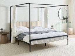 Beliani Four Poster Bed Metal Mirabeau 180 X 200 Cm (Eu Super King) Black - thumbnail 2