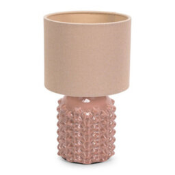 Valuelights Asha Pink Ceramic Textured Base Table Lamp With Drum Shade - thumbnail 2
