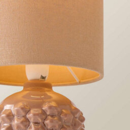 Valuelights Asha Pink Ceramic Textured Base Table Lamp With Drum Shade - thumbnail 3